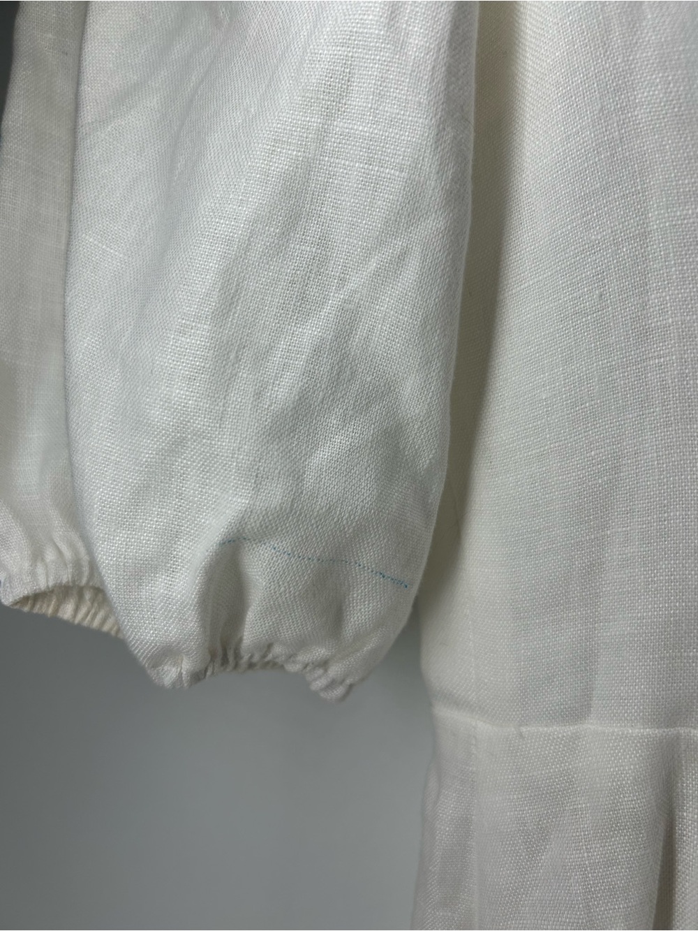 Reformation Linen Ivory Puff-Sleeve Midi Dress - Picture 4 of 5